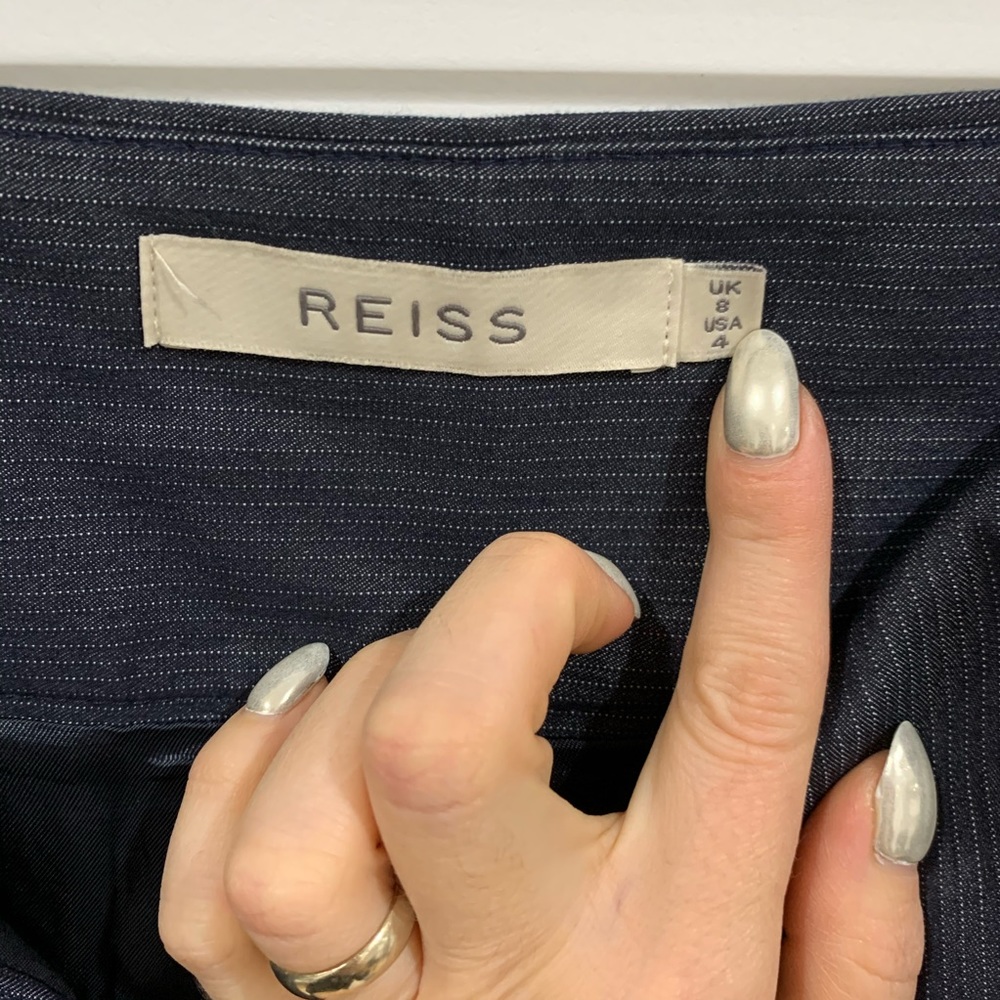 Reiss grey striped trouser crop pants Sz 4 - Picture 7 of 7